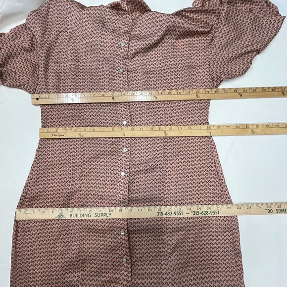 Zara Long Sleeve Pink and Black Floral Button Down Long Shirt dress size XL NWT - Picture 13 of 16